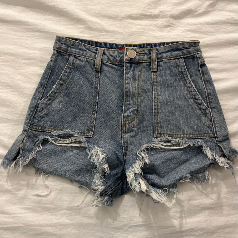 Signature8 High Low Jean Shorts